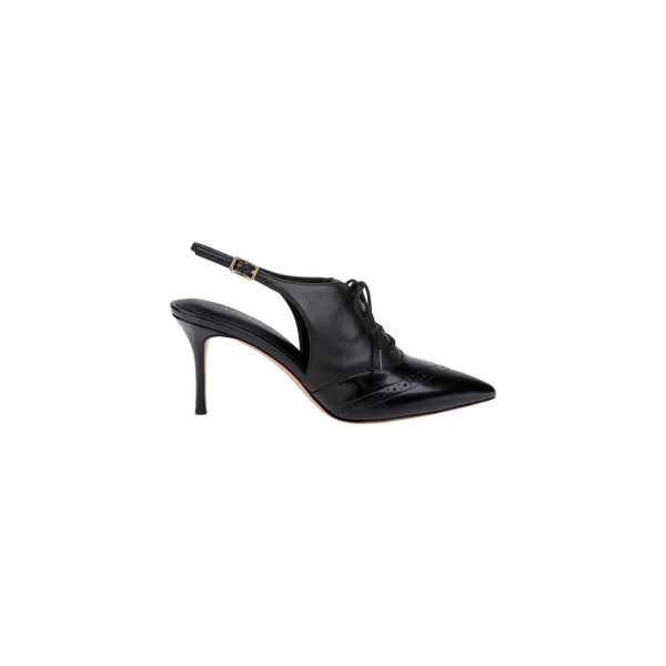 靴 Her lip to Buckle-Belted Slingback Pumps Shreya Leather Slingback Pump in Black Leather | L'AGENCE