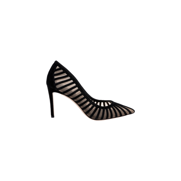 Lenox Mesh Pump in Black Suede | L'AGENCE