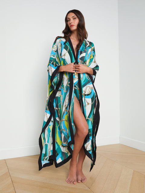 Kara Silk-Blend Kimono Cover-up