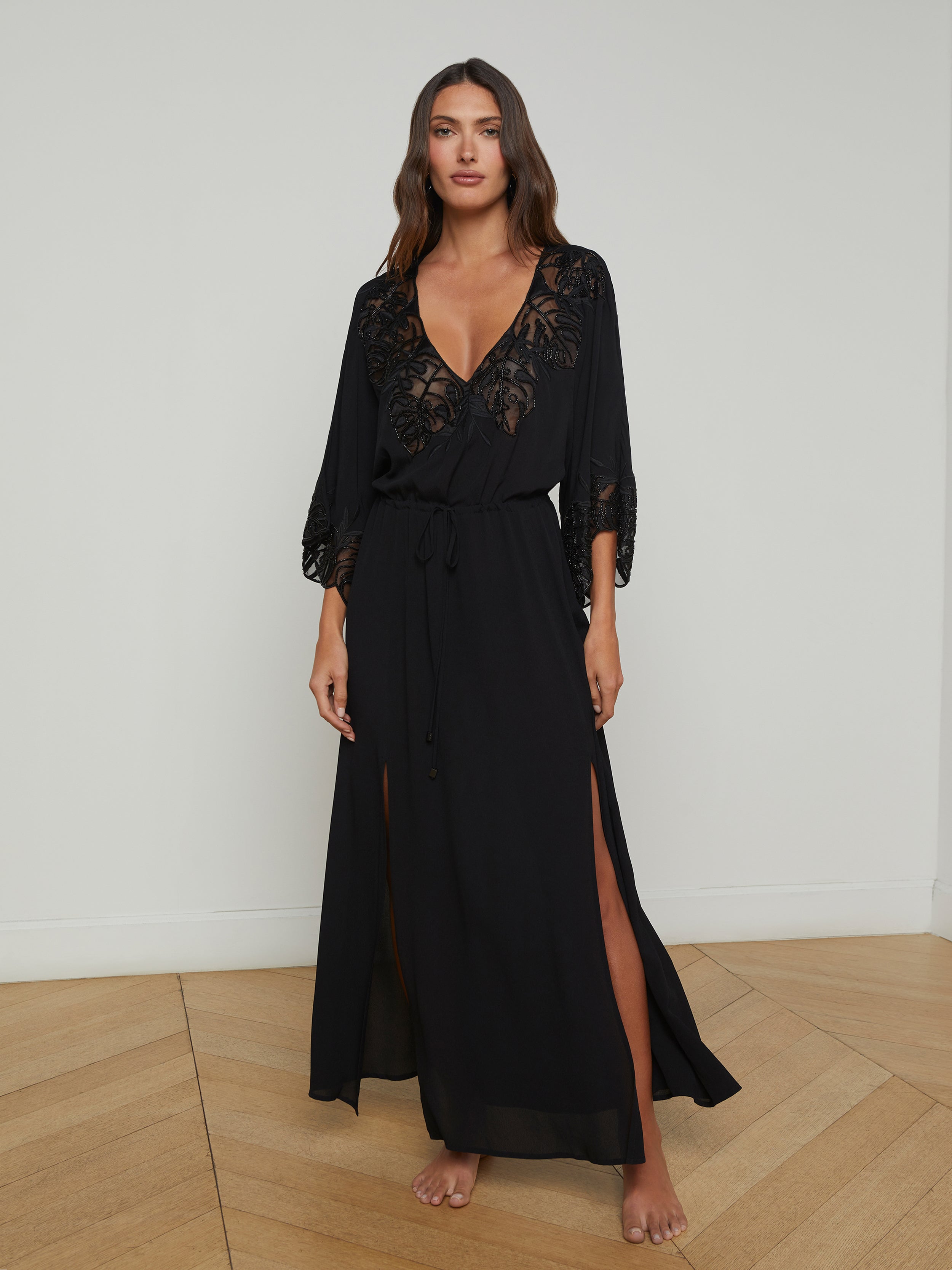 Deanna Embellished Maxi Dress swim L'AGENCE