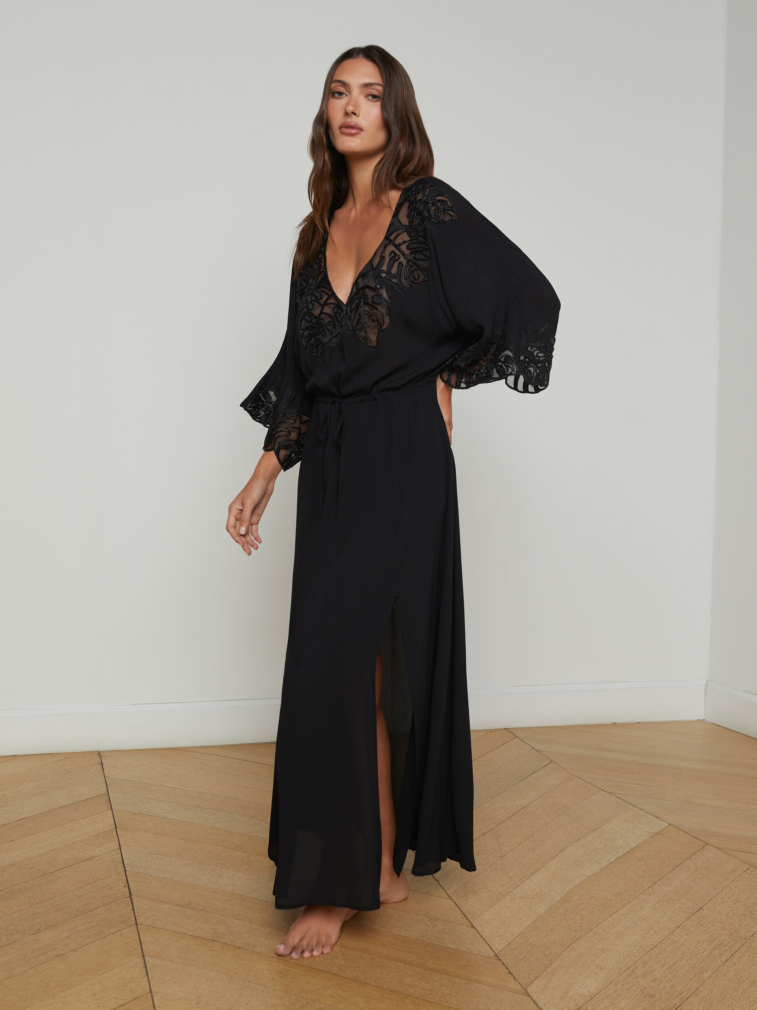 Deanna Embellished Maxi Dress swim L'AGENCE