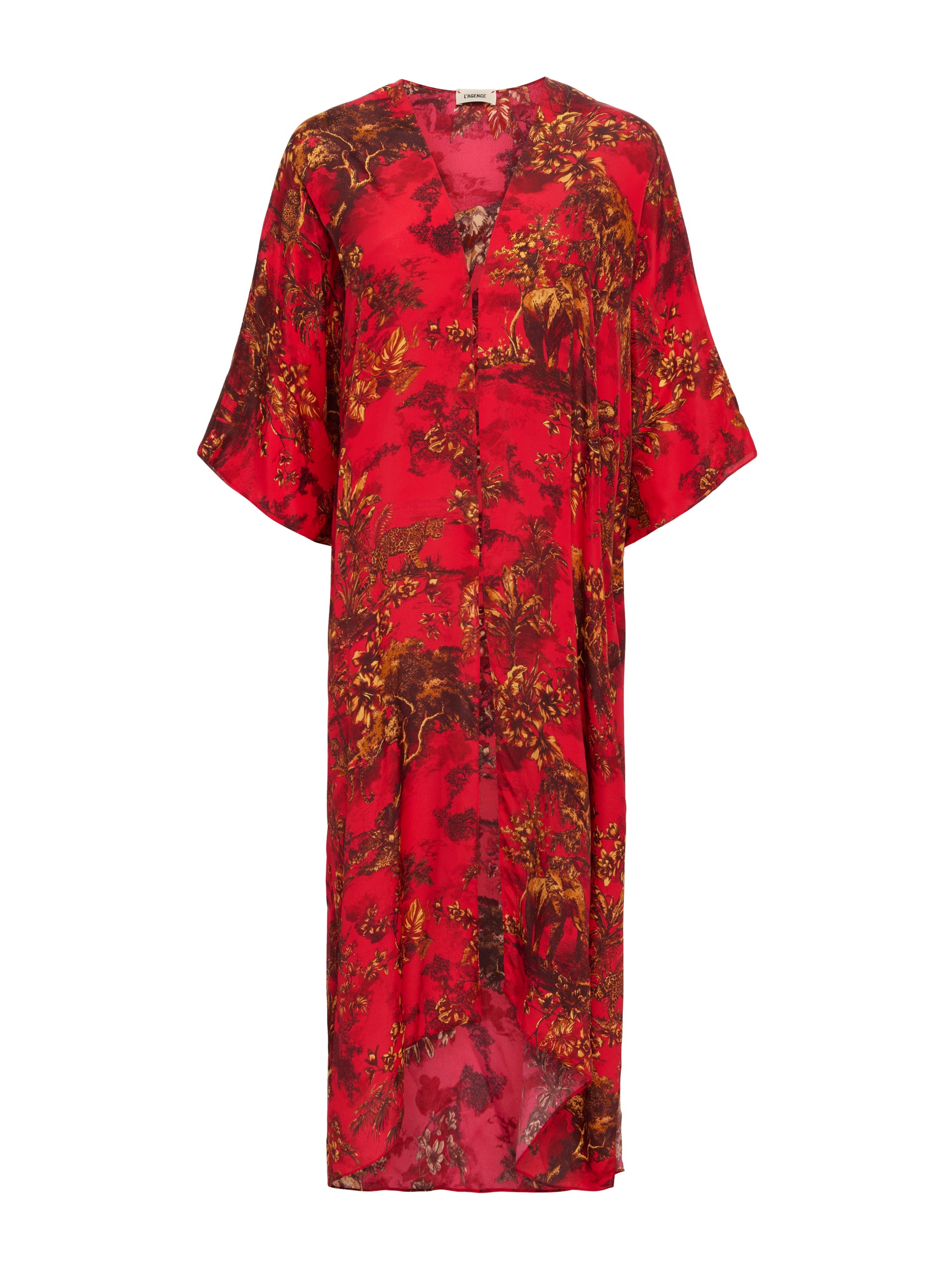 Kara Silk-Blend Kimono Cover-Up swim L'AGENCE Sale   