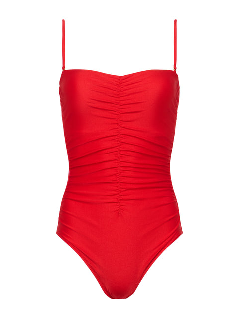 Aubrey Ruched One-Piece Swimsuit swim L'AGENCE