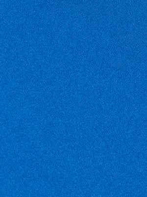 A close-up of the Kristin Triangle Bikini Top’s smooth, capri blue fabric with a fine texture—ideal for its adjustable tie design.