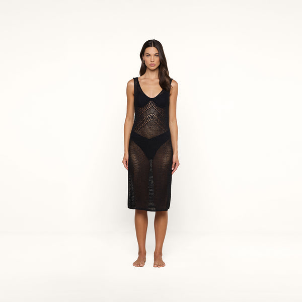 cover up black dress L'AGENCE Pallas Crochet Cover-Up in sexy plus size Available in black Chic Off-Shoulder Mini A-line Color:Coral Red