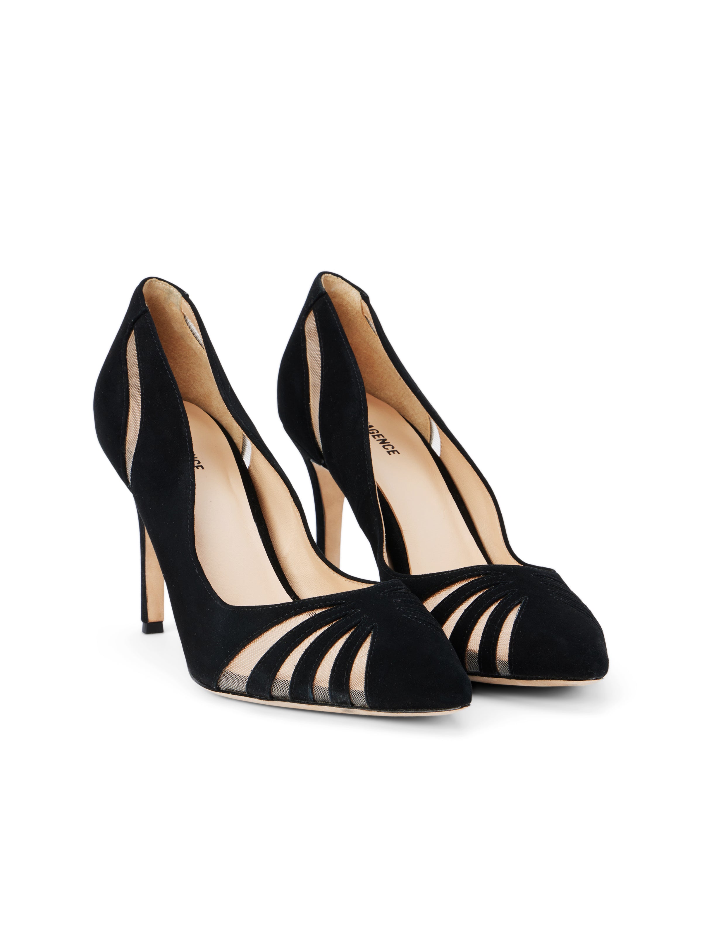 Whistles Corie High Heel Suede Court Shoes, Black at John Lewis & Partners