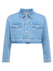 Genevie Cropped Denim Jacket jacket L'AGENCE