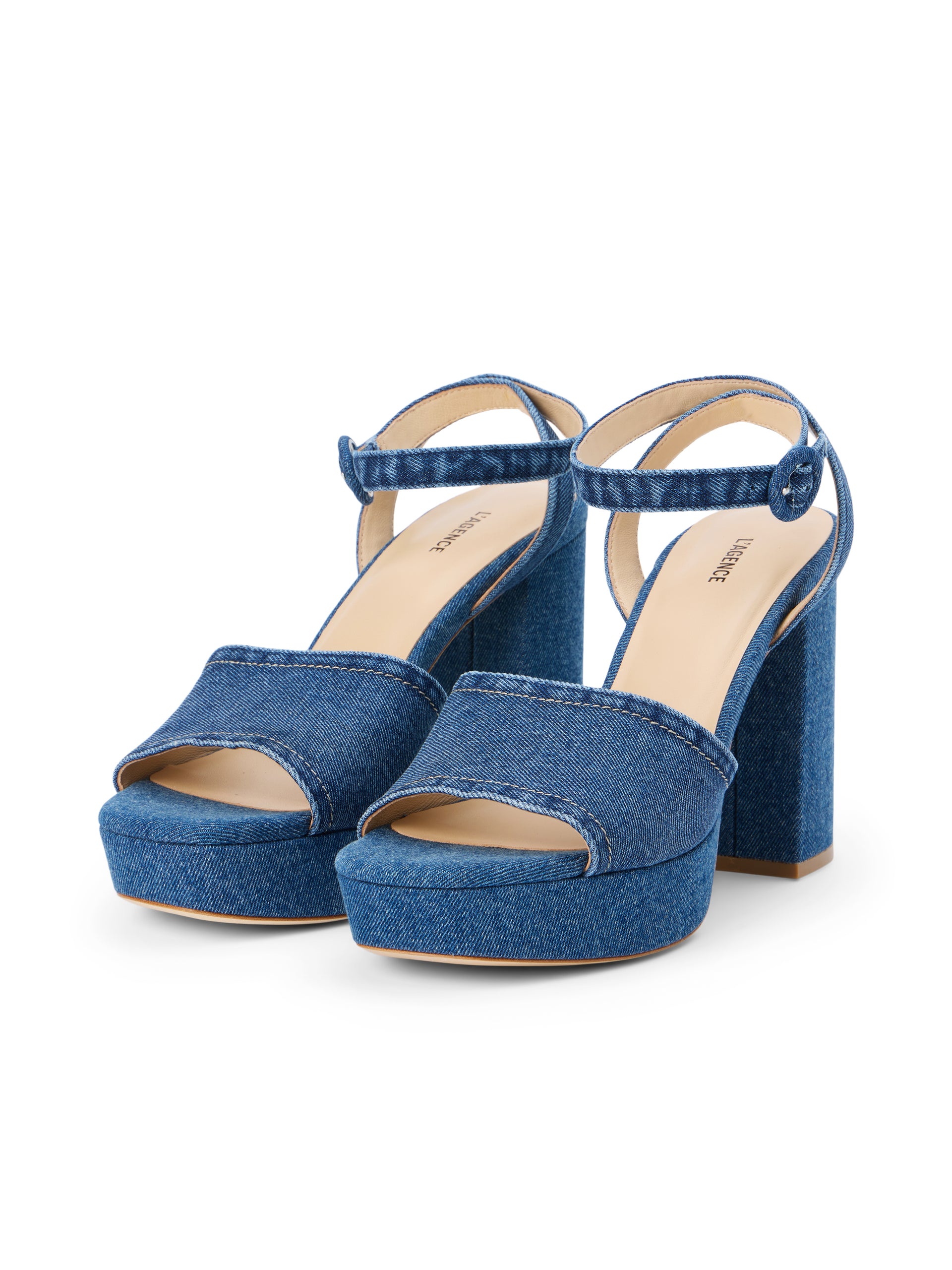 Andree Denim Platform Sandal shoes L'AGENCE Sale