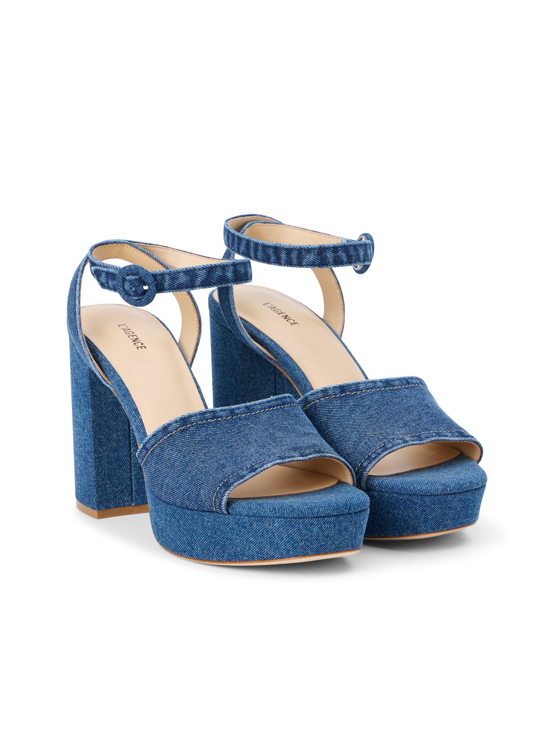 Andree Denim Platform Sandal shoes L'AGENCE Sale