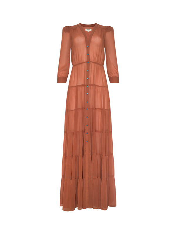 Robe longue à volants Seraphina