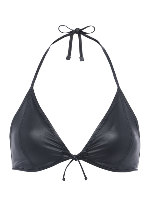 Annabelle Faux Leather Bikini Top swim L'AGENCE Sale