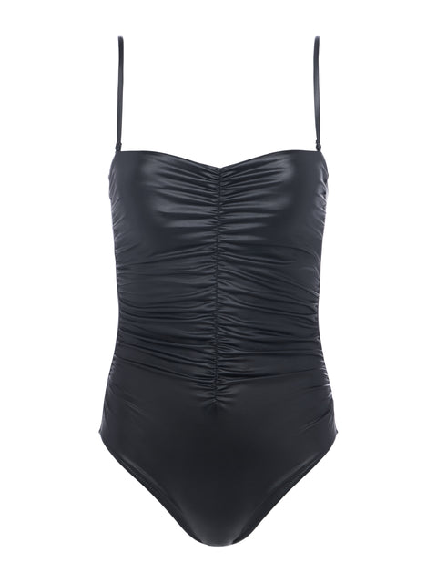 Aubrey Faux Leather Swimsuit coming soon L'AGENCE   