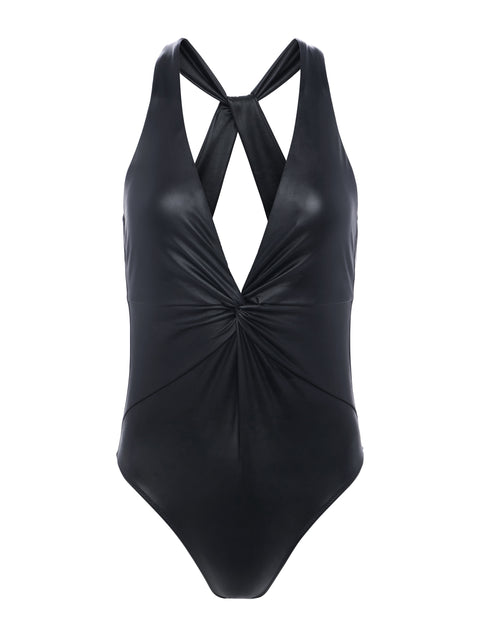 Gabrielle Faux Leather One-Piece swim L'AGENCE   