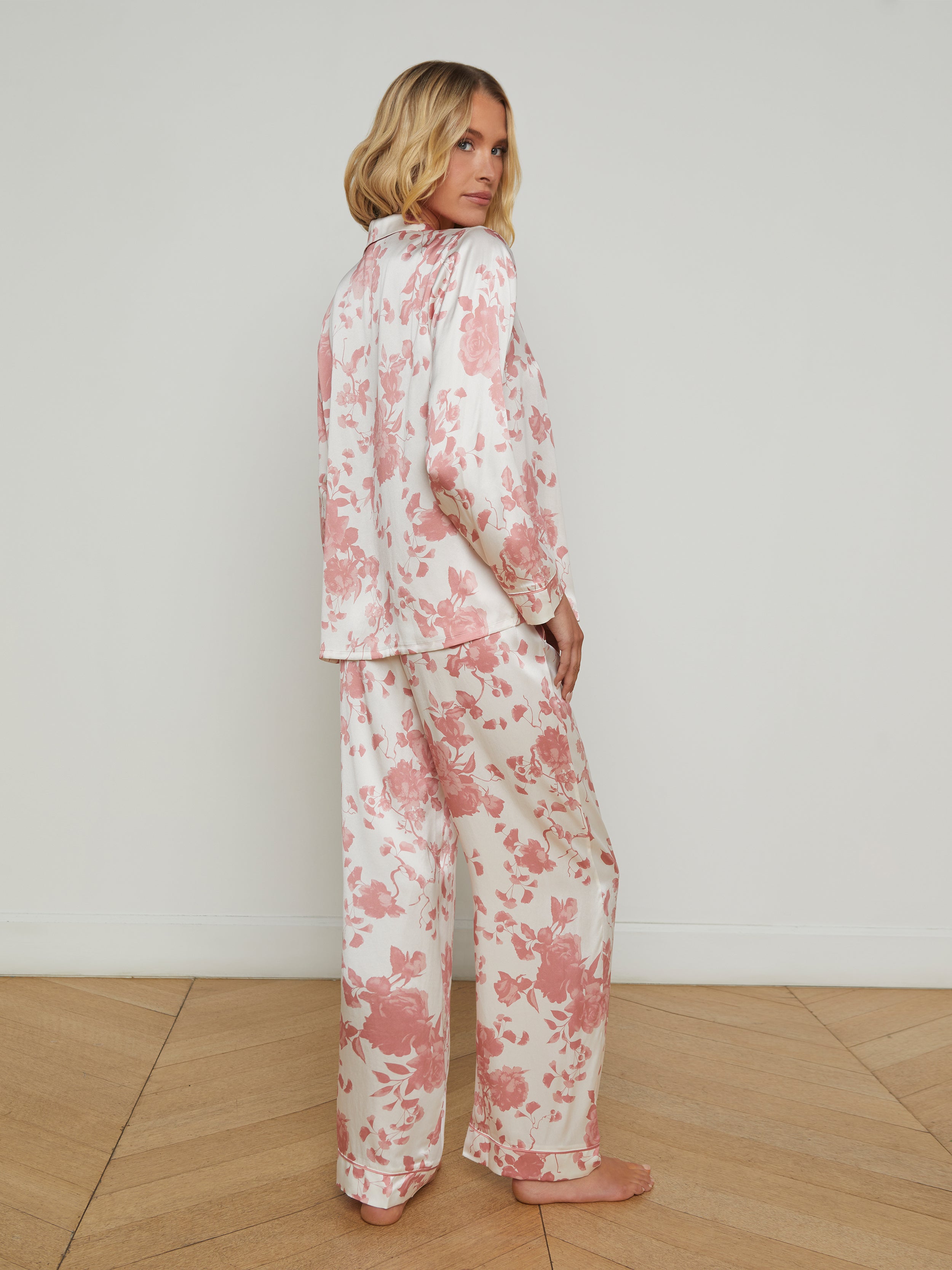 Inez Silk Long Pajama Set sleepwear L'AGENCE