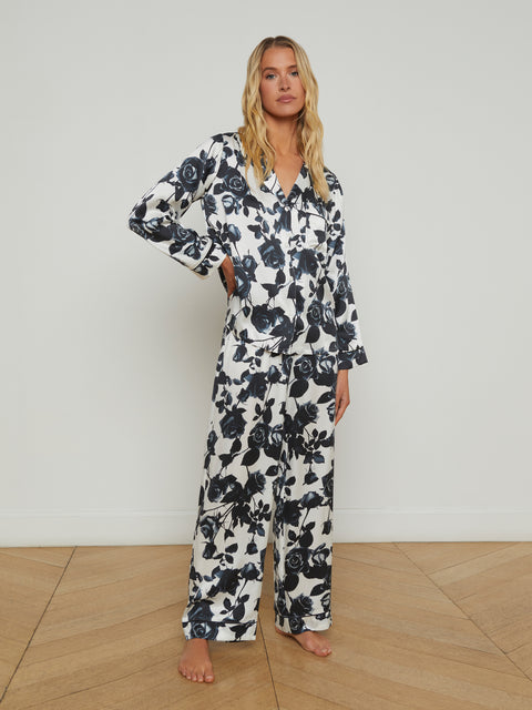 Inez Silk Long Pajama Set sleepwear L'AGENCE