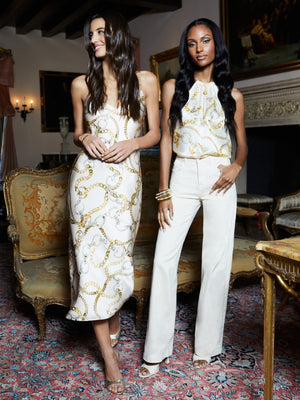 Image - Ecru multi overside chain print  L'AGENCE   