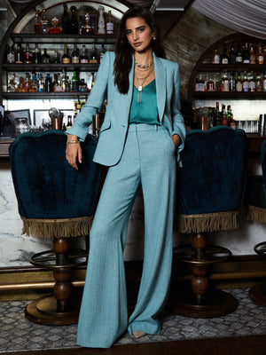 Image - chamberlain blazer and pilar pant green herringbone  L'AGENCE   