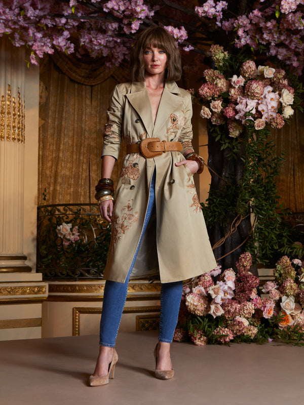 Venus Embroidered Trench Coat coat L'AGENCE Sale