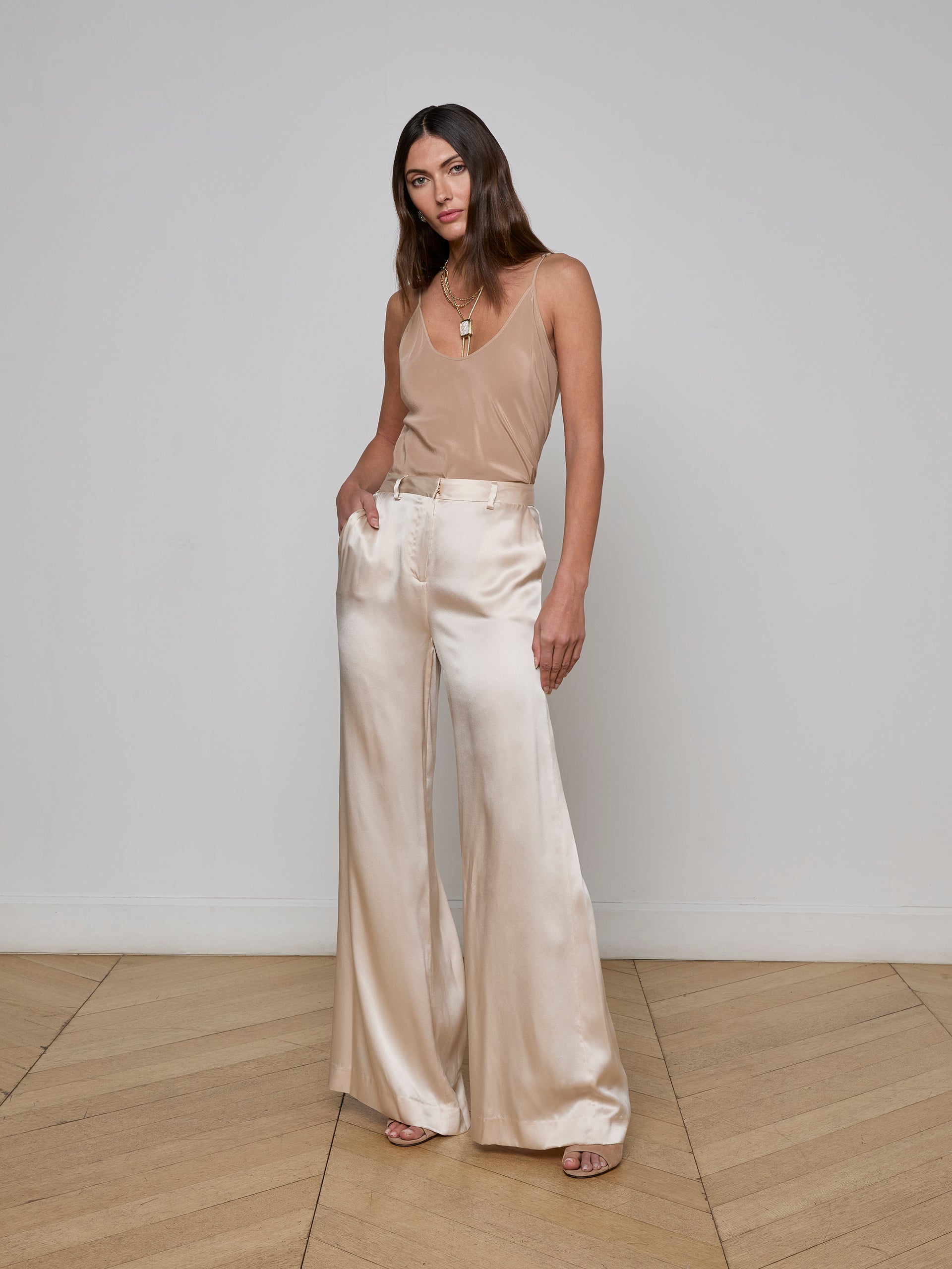 Gavin Silk Wide-Leg Pant pant L'AGENCE Sale