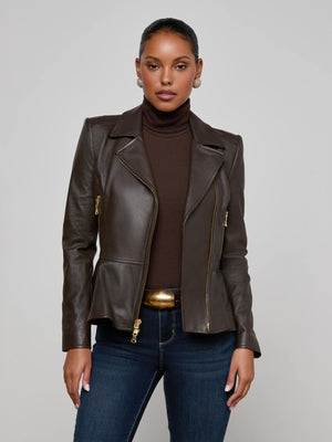 Lyric Leather Peplum Jacket