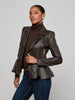 Lyric Leather Peplum Jacket