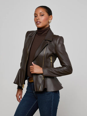 Lyric Leather Peplum Jacket