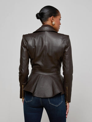 Lyric Leather Peplum Jacket