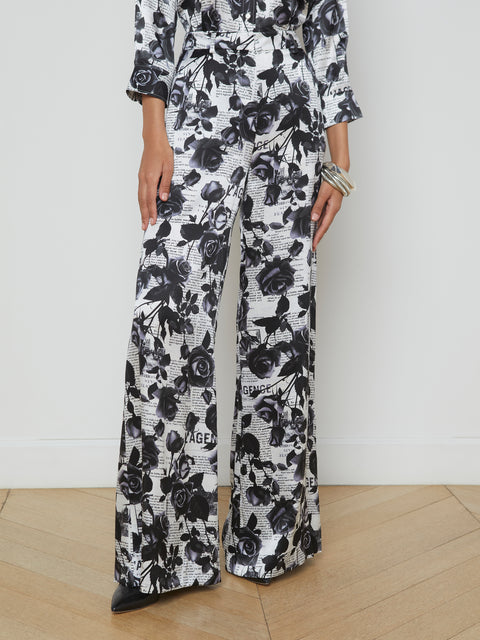 Gavin Silk Wide-Leg Pant pant L'AGENCE   