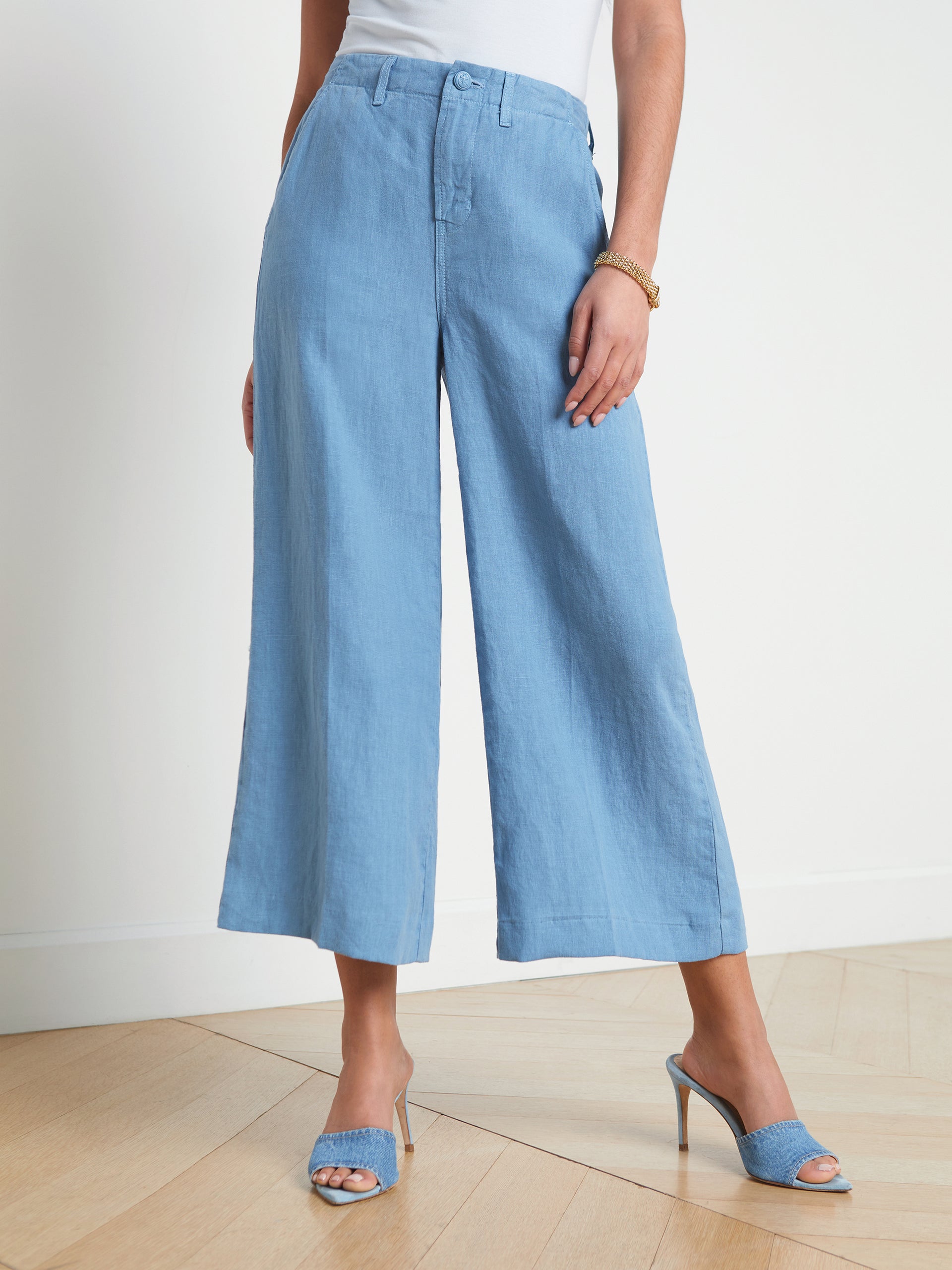 Henderson Linen Cropped Pant pant L'AGENCE Sale   