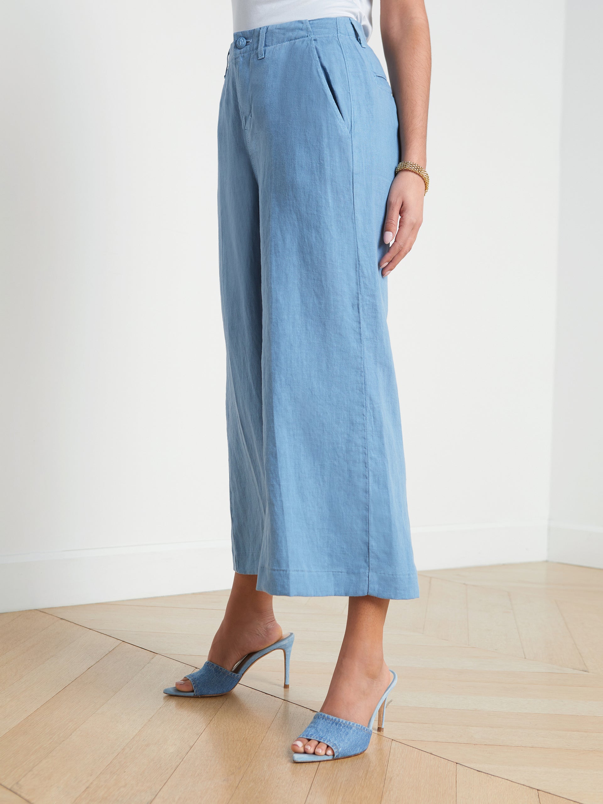 Henderson Linen Cropped Pant pant L'AGENCE Sale   