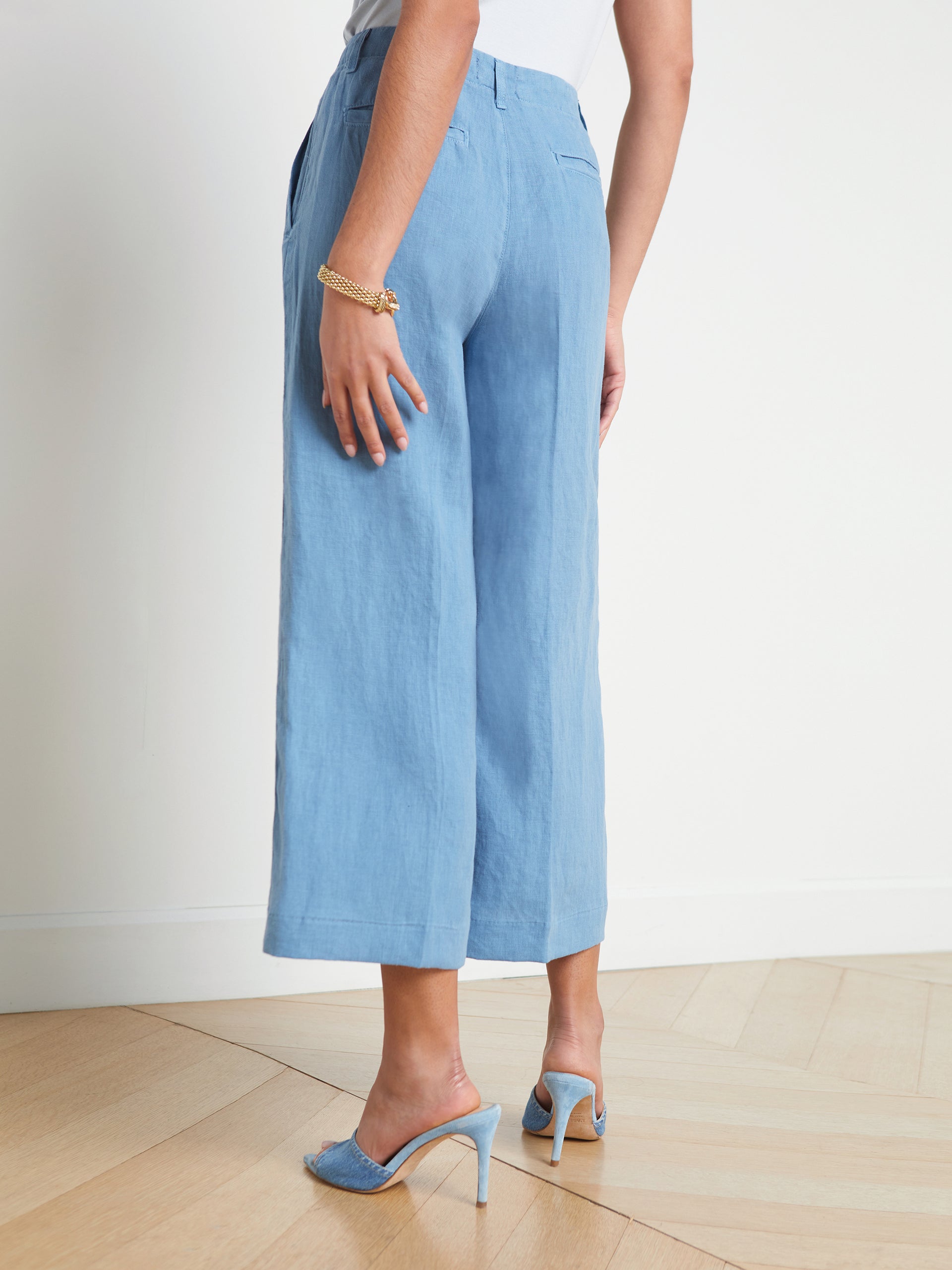 Henderson Linen Cropped Pant pant L'AGENCE Sale   