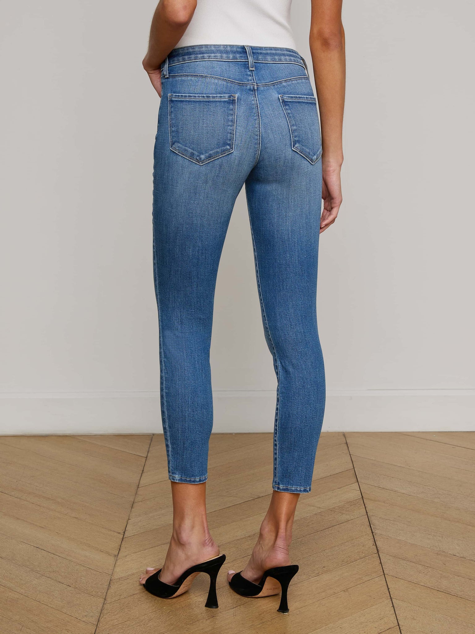 Jean Skinny GJG Taille Junior 3 - Taille Basse - Marron Imprimé Floral - Neuf
