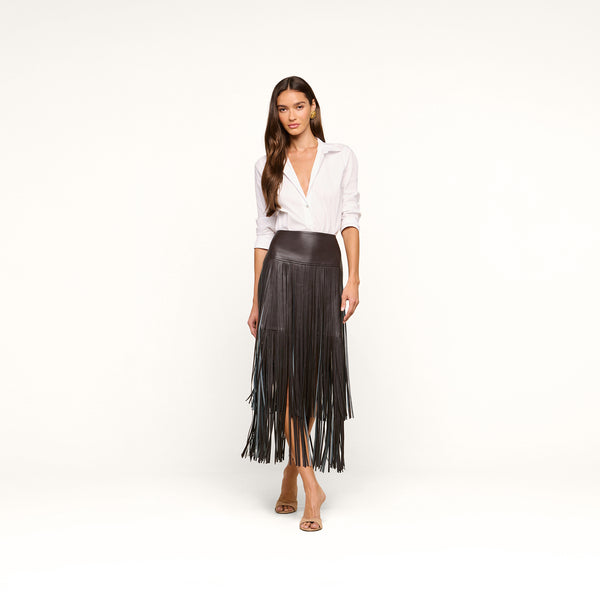 Karolina Fringe Skirt in Coffee Bean | L'AGENCE