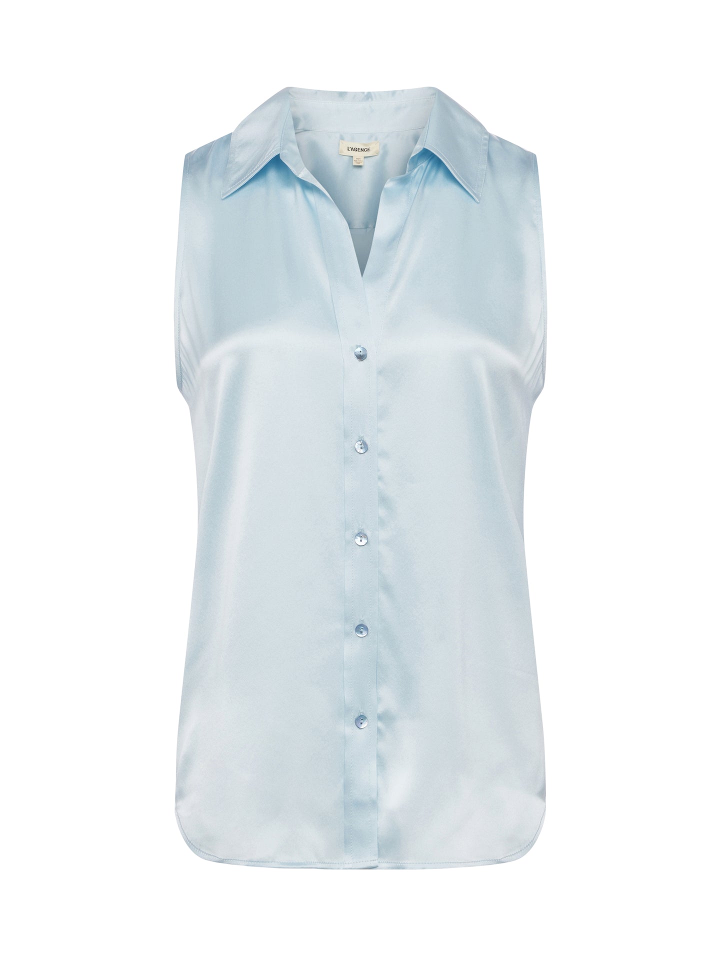 L'AGENCE - Emmy Sleeveless Silk Blouse in Ice Water