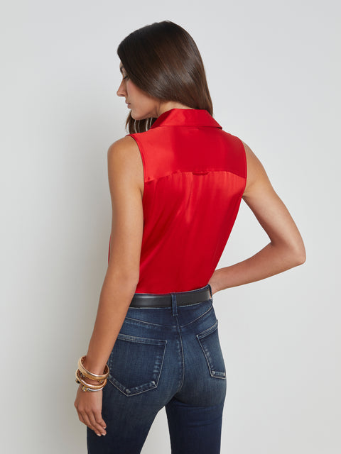 Emmy Sleeveless Silk Blouse blouse L'AGENCE Sale