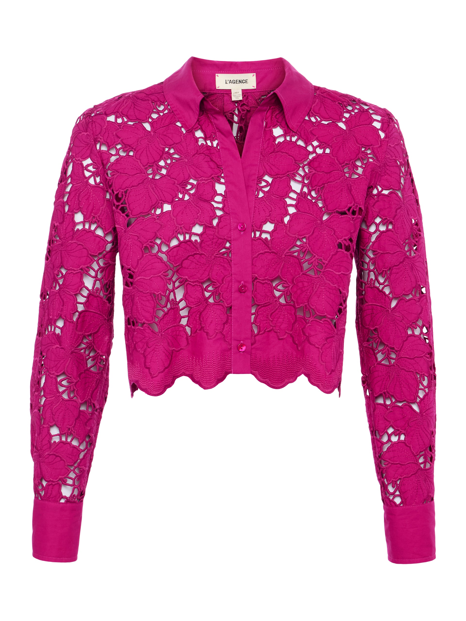 Seychelle Lace Cropped Blouse blouse L'AGENCE Sale