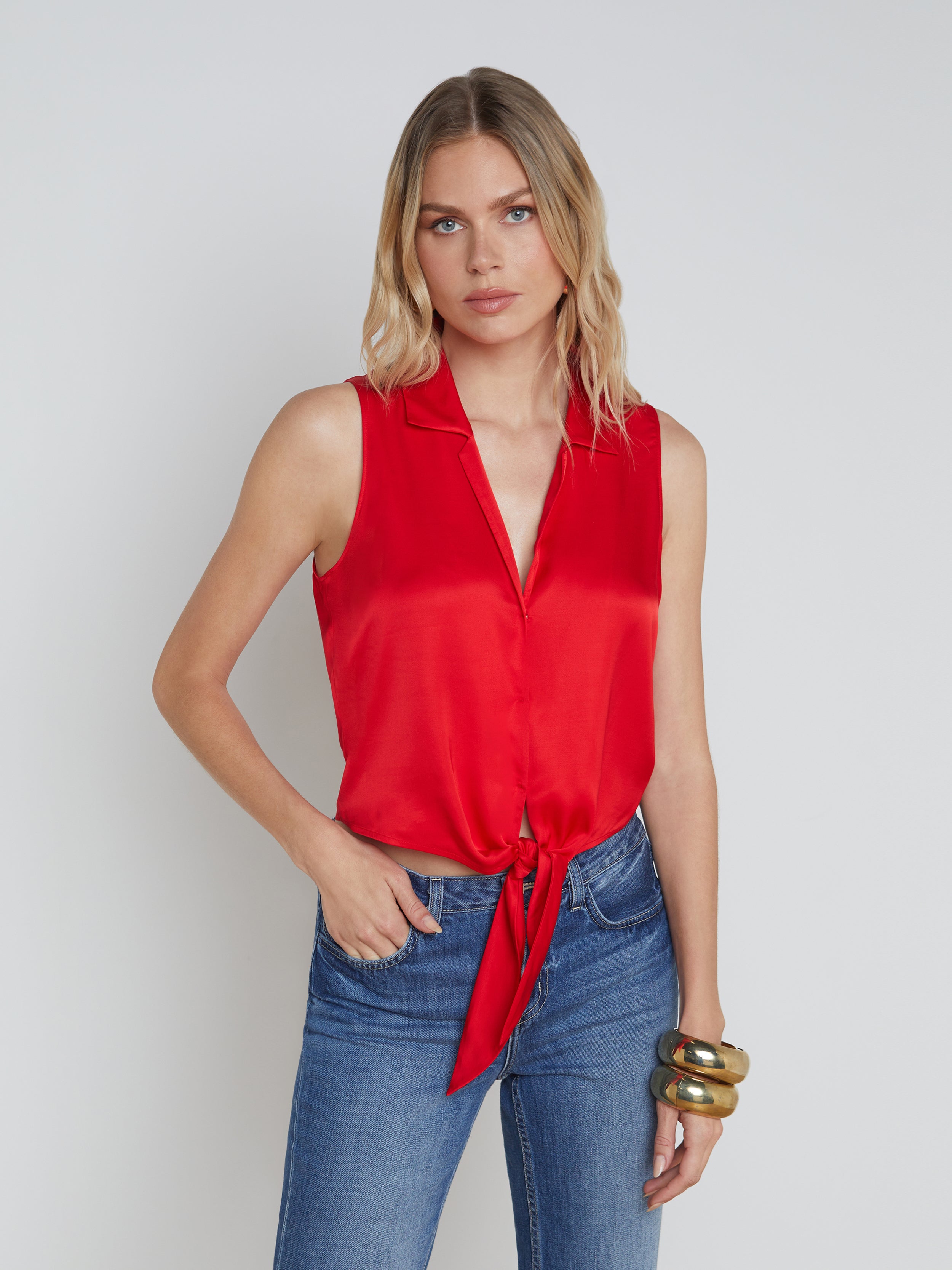 Featured: Amos Tie-Front Blouse