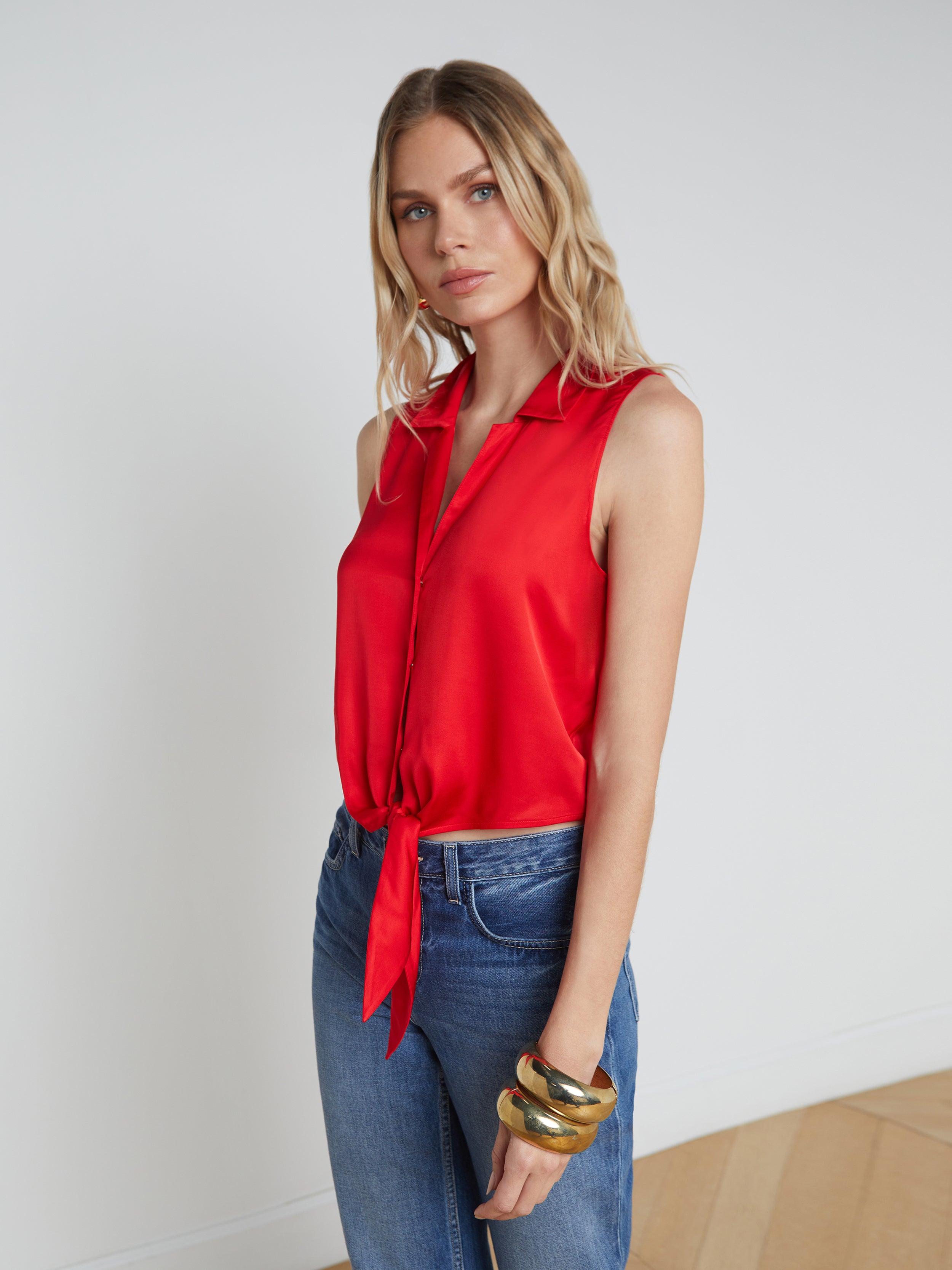 Amos Tie-Front Blouse blouse L'AGENCE   