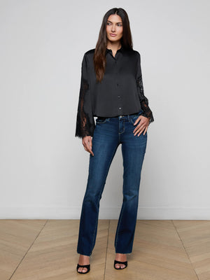 카프리 레이스 슬리브 블라우스