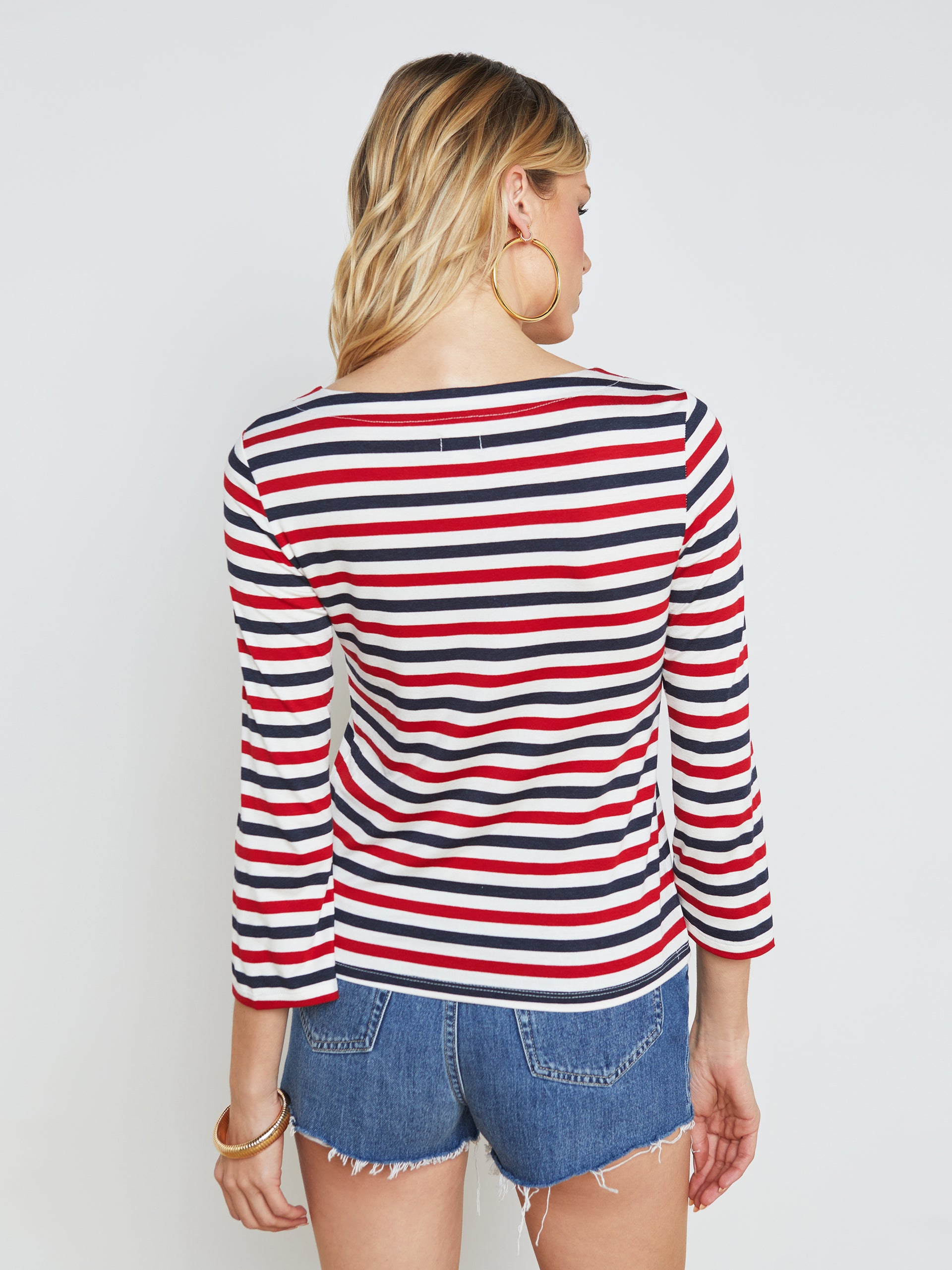 Lucille Striped Boatneck Top shirt L'AGENCE Sale   