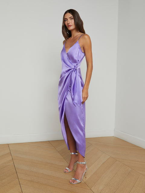 Amilia Silk Wrap Dress dress L'AGENCE