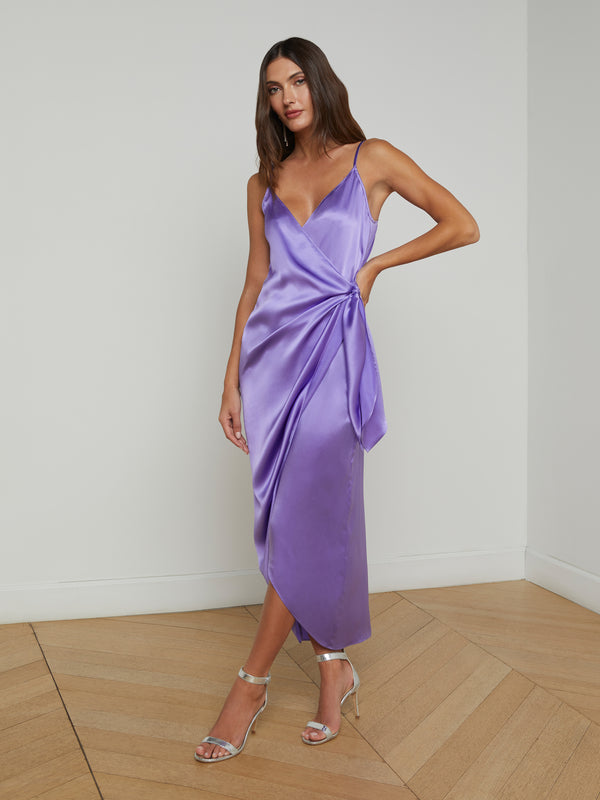 Amilia Silk Wrap Dress dress L'AGENCE Sale