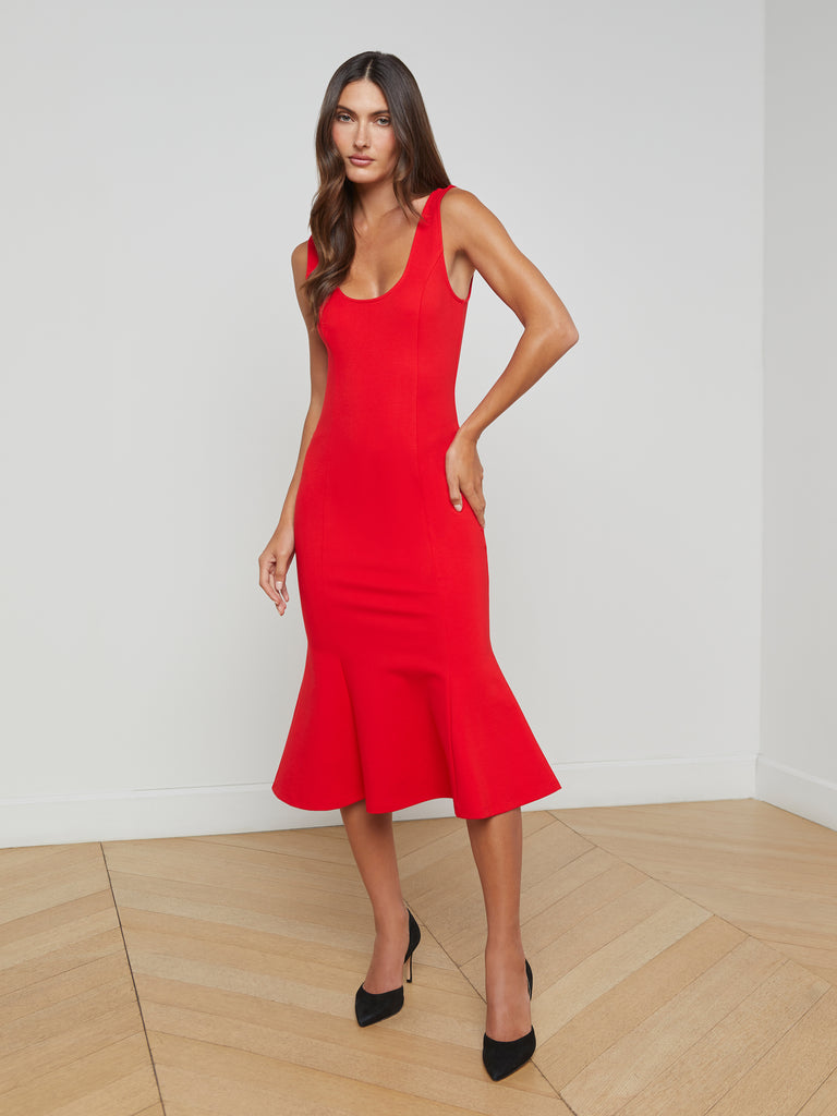 Bisous Flared Midi Dress dress L'AGENCE Sale   