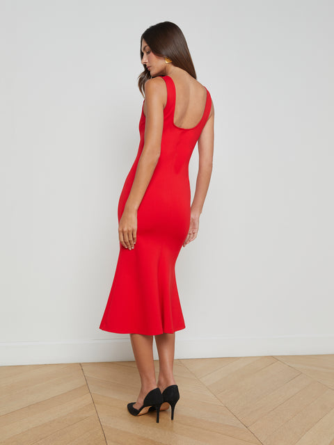 Bisous Flared Midi Dress dress L'AGENCE Sale   