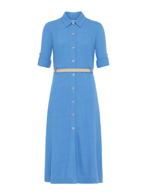 Malika Linen-Blend Shirt Dress dress L'AGENCE