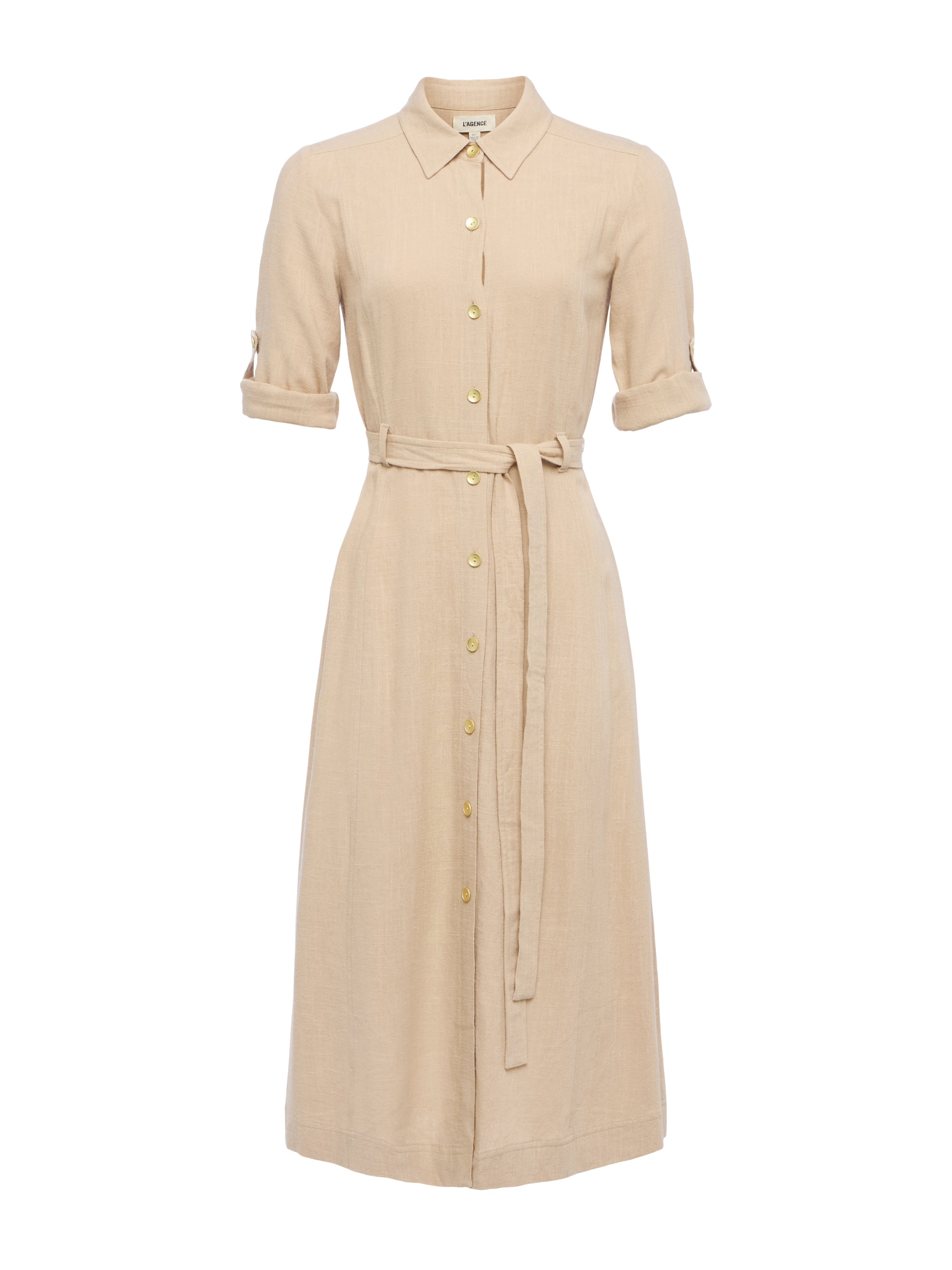 Malika Linen-Blend Shirt Dress dress L'AGENCE