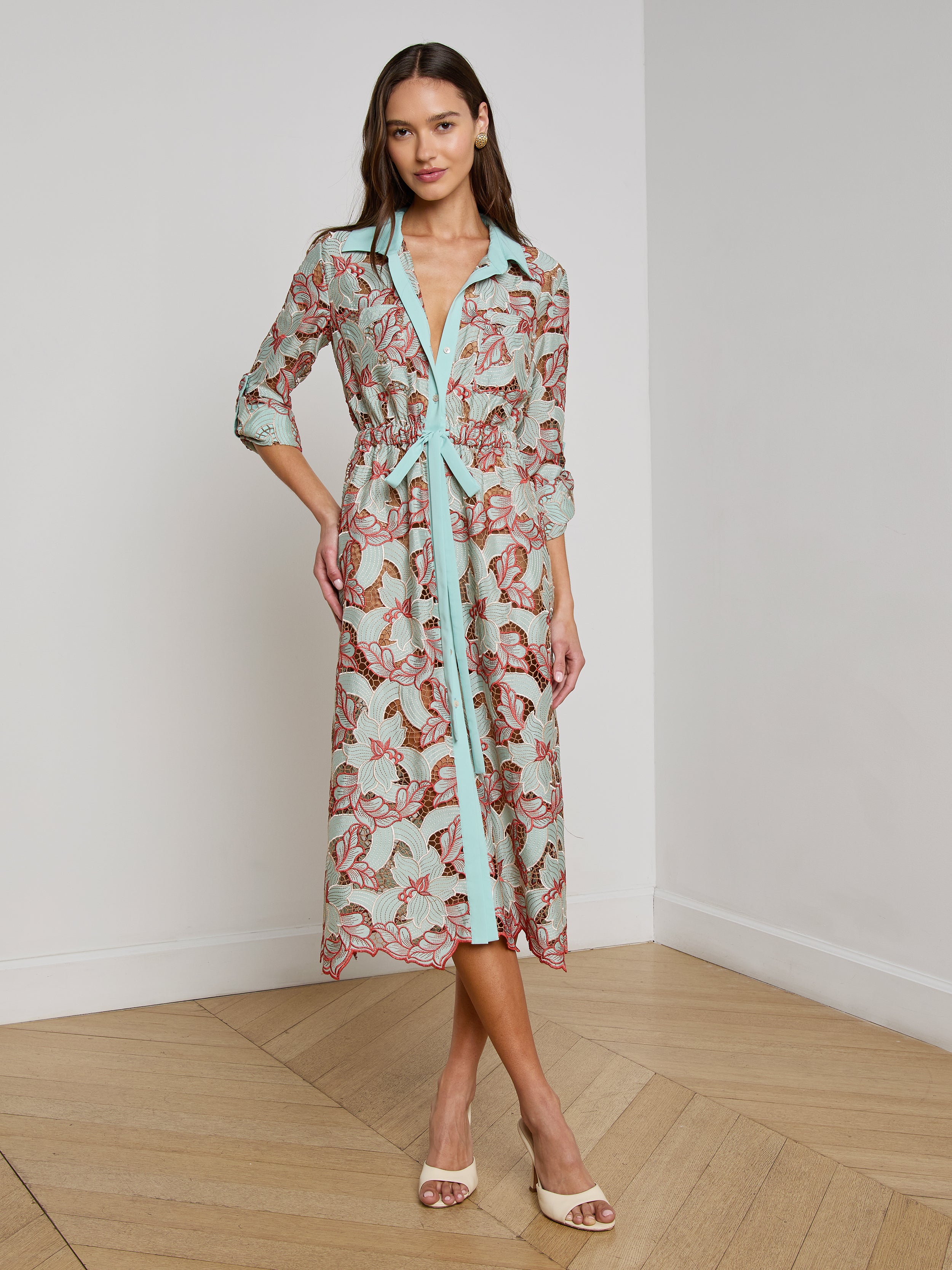 Emilio Lace Shirt Dress