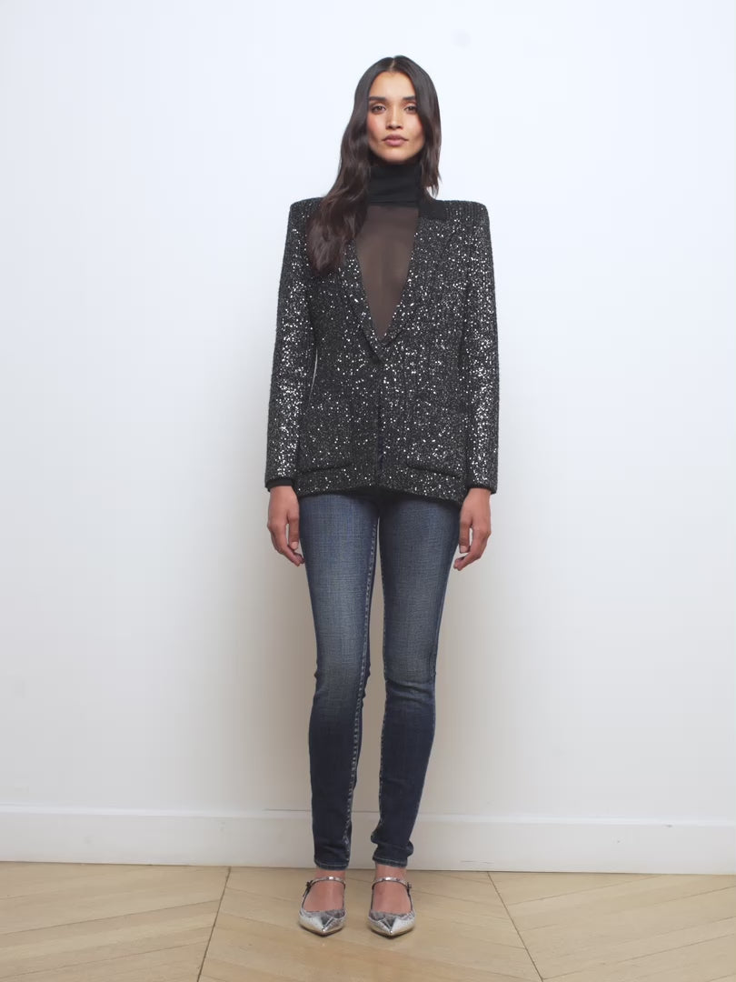 Leonora Sequin Knit Blazer blazer L'AGENCE Sale