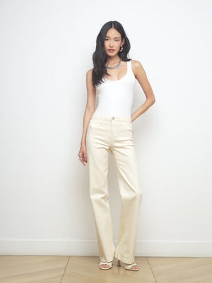 Clayton Coated Wide-Leg Jean jean L'AGENCE