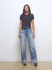 Miley Cuffed Wide-Leg Jean jean L'AGENCE